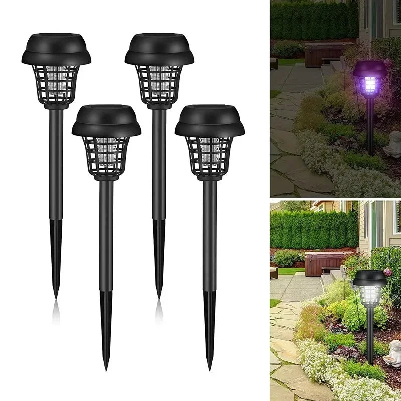JOYINLED 2/4pcs Solar Bug Zapper Waterproof Outdoor Mosquito Zapper Mosquito Repellent Lamp for Indoor Outdoor Use Garden Patio
