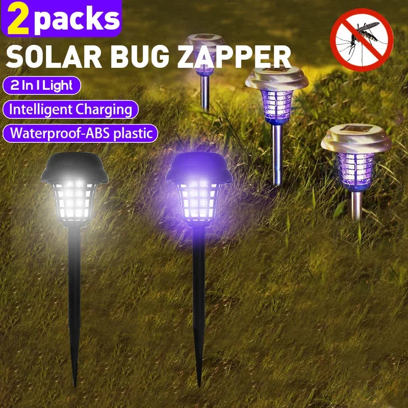 JOYINLED 2/4pcs Solar Bug Zapper Waterproof Outdoor Mosquito Zapper Mosquito Repellent Lamp for Indoor Outdoor Use Garden Patio