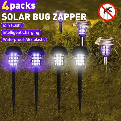 JOYINLED 2/4pcs Solar Bug Zapper Waterproof Outdoor Mosquito Zapper Mosquito Repellent Lamp for Indoor Outdoor Use Garden Patio
