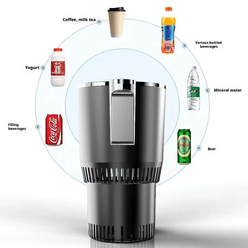 Smart 2-in-1 Hot Cold Car Cup Digital Display Automatic Heating Cooling Mug Portable Multi-use Beverage Cup Holder for Car