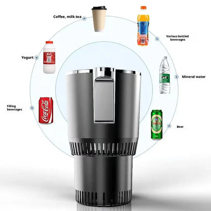 Smart 2-in-1 Hot Cold Car Cup Digital Display Automatic Heating Cooling Mug Portable Multi-use Beverage Cup Holder for Car