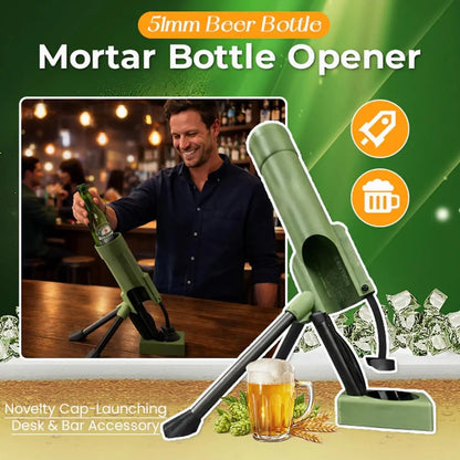 Beer Bottle Mortar Bottle Opener, 33/51mm Mortar Beer Bottle Opener Heavy-Duty Tactical Cap Launcher Hands-Free Push Down Opener