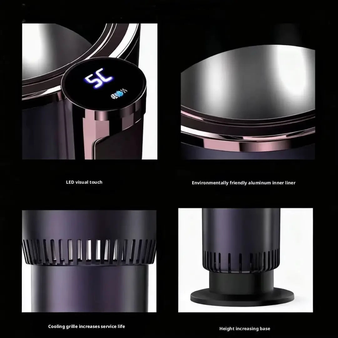 Smart 2-in-1 Hot Cold Car Cup Digital Display Automatic Heating Cooling Mug Portable Multi-use Beverage Cup Holder for Car