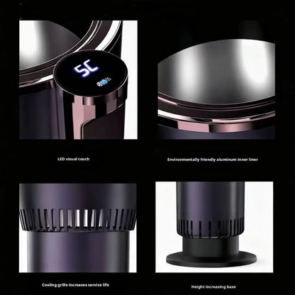 Smart 2-in-1 Hot Cold Car Cup Digital Display Automatic Heating Cooling Mug Portable Multi-use Beverage Cup Holder for Car