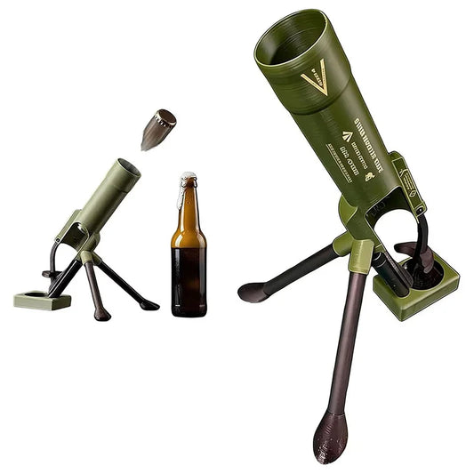 Beer Bottle Mortar Bottle Opener, 33/51mm Mortar Beer Bottle Opener Heavy-Duty Tactical Cap Launcher Hands-Free Push Down Opener